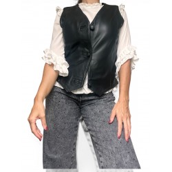 Chaleco de Cuero Lilac